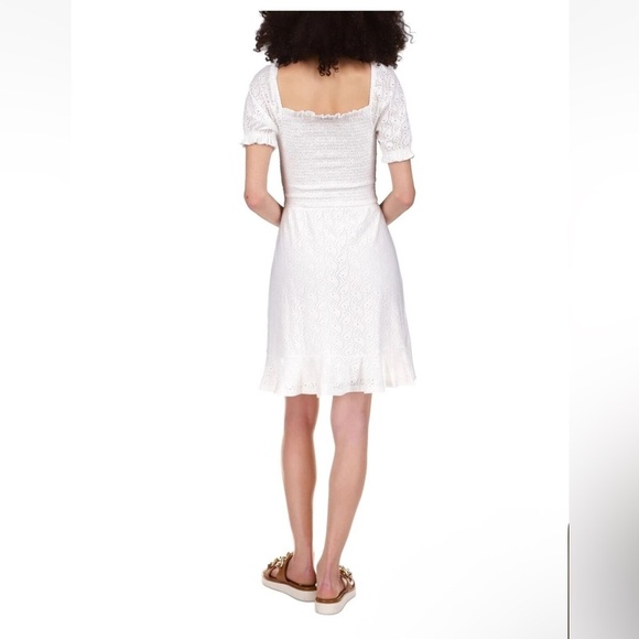 MICHAEL KORS White Eyelet Peasant Pullover Pouf Sleeve Dress- Size XS - Picture 2 of 6